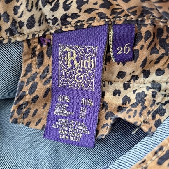 Rich & Skinny blue womens wide leg jeans. Size 26, Made in USA - Picture 13 of 14